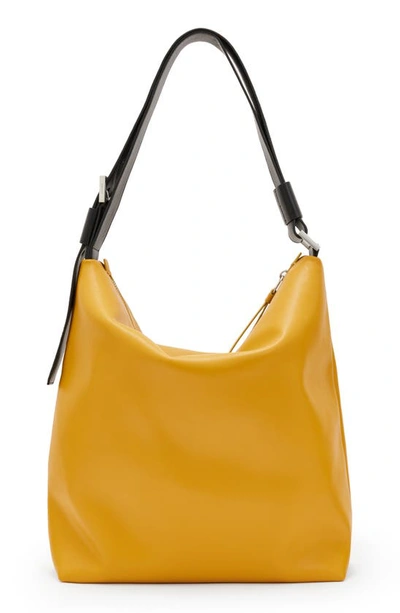Shop Allsaints Aliyah Leather Shoulder Bag In Mustard