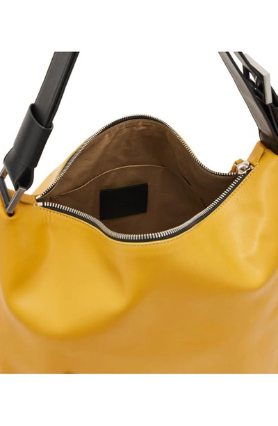 Shop Allsaints Aliyah Leather Shoulder Bag In Mustard