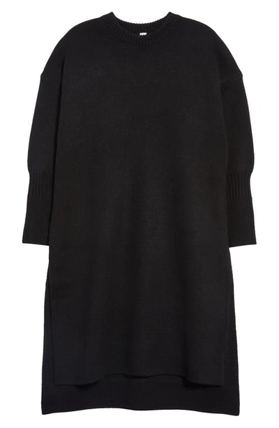 Cfcl Milan Long Sleeve High-low Wool Sweater Dress In Black | ModeSens