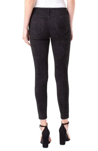 Shop Liverpool Abby Faux Suede Ankle Pants In Black