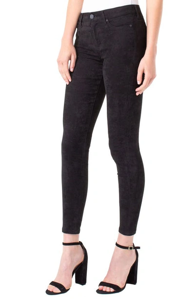 Shop Liverpool Abby Faux Suede Ankle Pants In Black