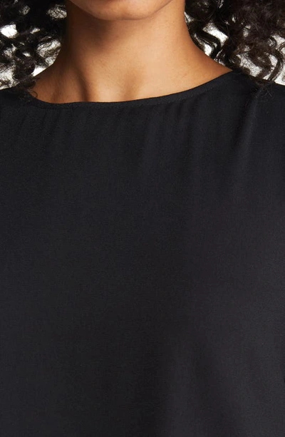 Halogen Pleat Sleeve Top In Black