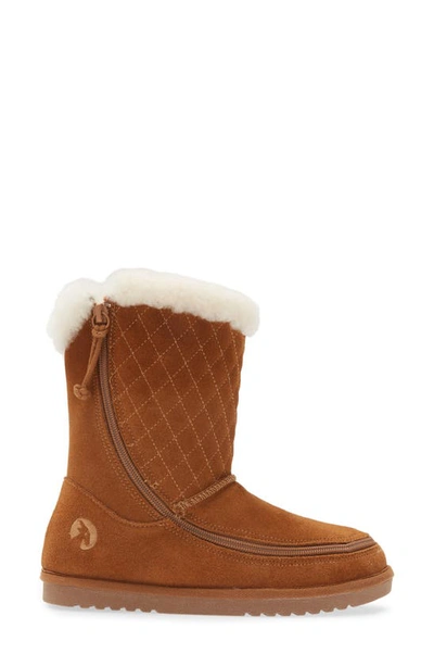 Shop Billy Footwear Quilted Genuine Shearling Boot In Chestnut