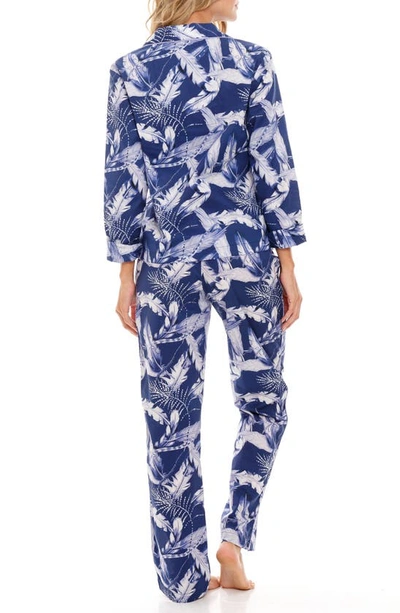Shop The Lazy Poet Emma Blue Plume Cotton Pajamas