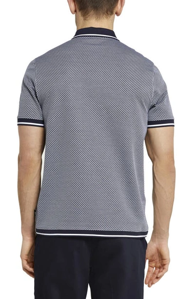 Shop Ted Baker Affric Geo Textured Tipped Polo In Navy