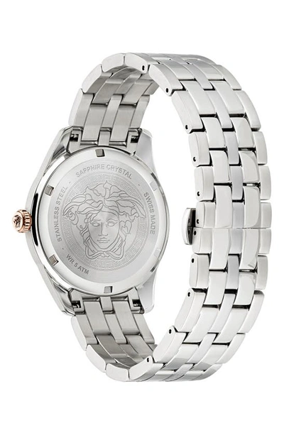 Shop Versace Greca Time Bracelet Watch, 41mm In Stainless Steel