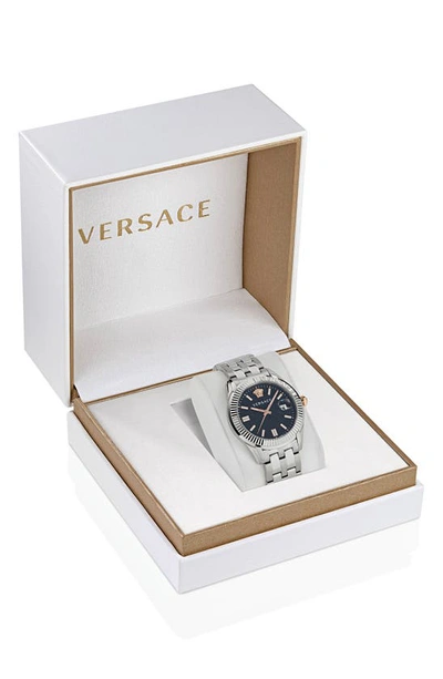 Shop Versace Greca Time Bracelet Watch, 41mm In Stainless Steel