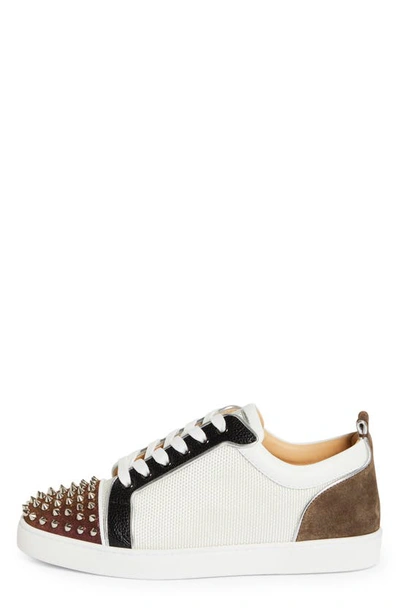 Christian Louboutin Men's Louis Junior Spikes Sneakers - Multi White - Size 14