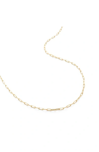 Shop Monica Vinader 14k Gold Paper Clip Chain Necklace In 14kt Solid Gold