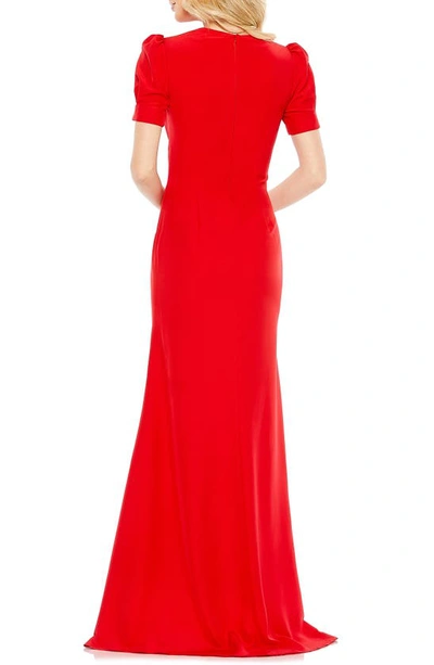 Shop Mac Duggal Cutout Column Gown In Red