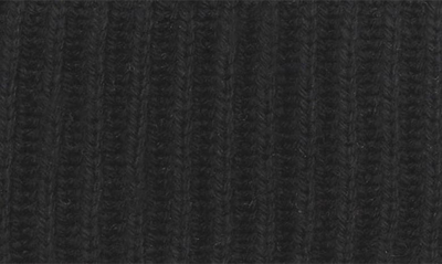 Shop Ganni Structured Rib Wool Blend Beanie In Black