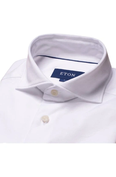 Shop Eton Contemporary Fit Cotton Jersey Shirt In Natural