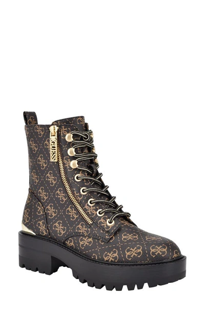 Guess Fearne Combat Boot In Brown | ModeSens