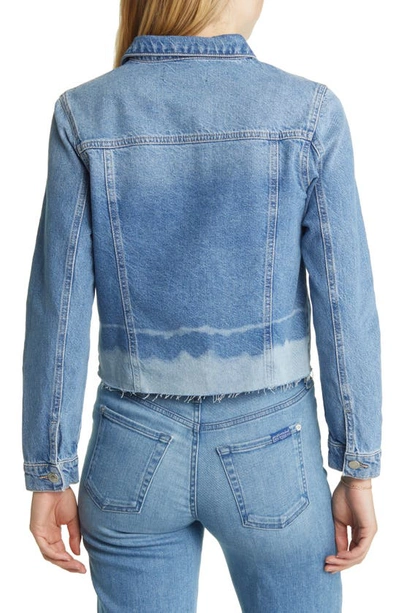 Shop Mavi Jeans Sienna Mid Crop Denim Jacket In Mid Denim