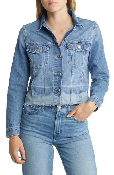 Shop Mavi Jeans Sienna Mid Crop Denim Jacket In Mid Denim