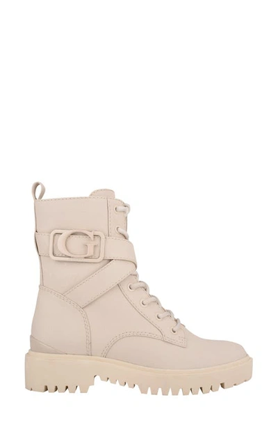Shop Guess Orana Combat Boot In Ivory