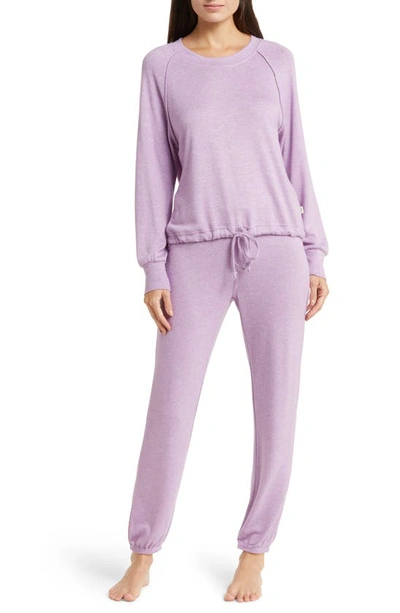 Shop Ugg Gable Brushed Drawstring Pullover & Joggers Lounge Set In Purple Punch Heather