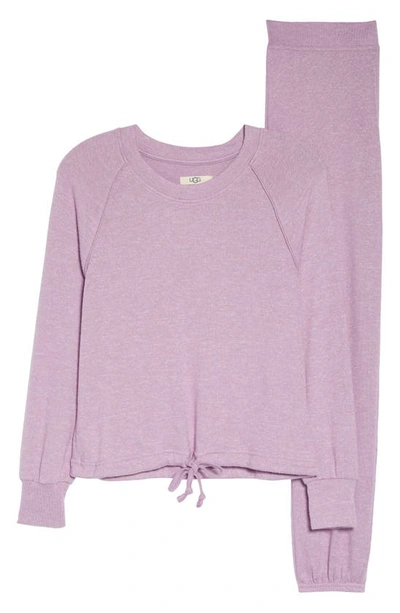 Shop Ugg Gable Brushed Drawstring Pullover & Joggers Lounge Set In Purple Punch Heather