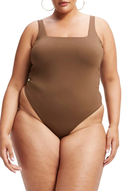 Shop Good American Modern Tank Bodysuit In Light Mocha004