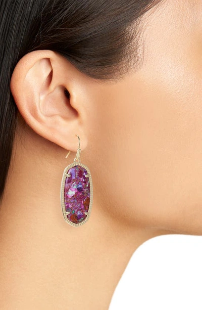 Shop Kendra Scott Elle Filigree Drop Earrings In Gold Bronze Veined Purple