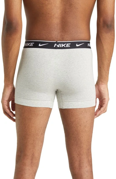 Shop Nike 3-pack Dri-fit Essential Stretch Cotton Trunks In White/ Grey/ Black