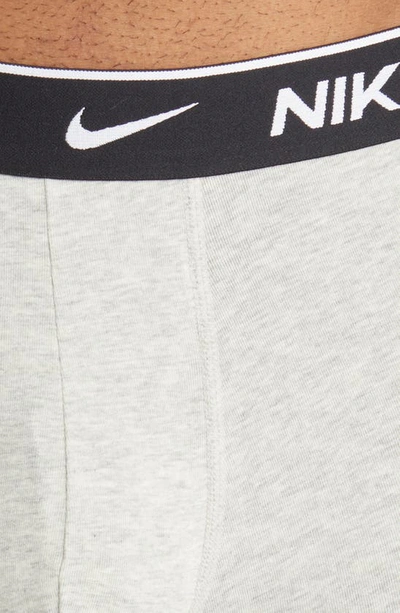 Shop Nike 3-pack Dri-fit Essential Stretch Cotton Trunks In White/ Grey/ Black