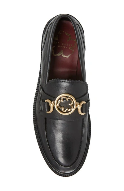 Ted Baker Women's Drayan Magnolia Accent Loafers In Black