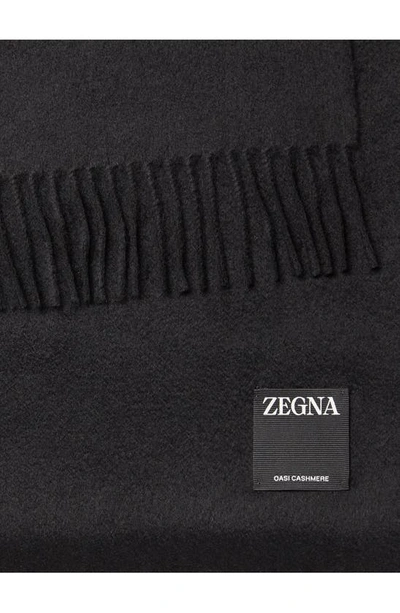 Shop Zegna Cashmere Scarf In Black