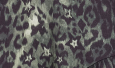 Shop Allsaints Frankie Celia Leopard Star Minidress In Moss Green