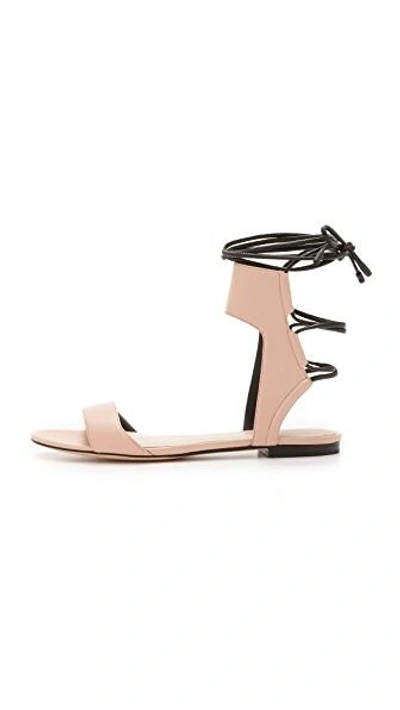 Shop 3.1 Phillip Lim / フィリップ リム Martini Ankle Lace Flat Sandals In Light Peach