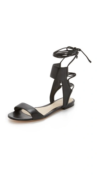 3.1 Phillip Lim / フィリップ リム Martini Ankle Lace Flat Sandals In Black