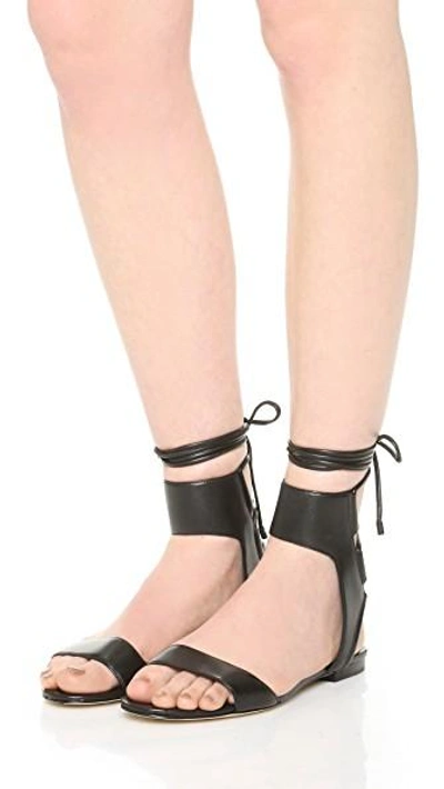 Shop 3.1 Phillip Lim / フィリップ リム Martini Ankle Lace Flat Sandals In Black