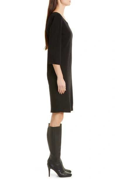 Misook 3/4-sleeve Knit Sheath Dress In Black