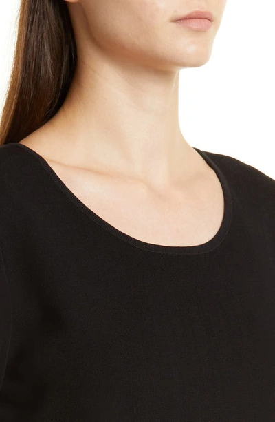 Misook 3/4-sleeve Knit Sheath Dress In Black
