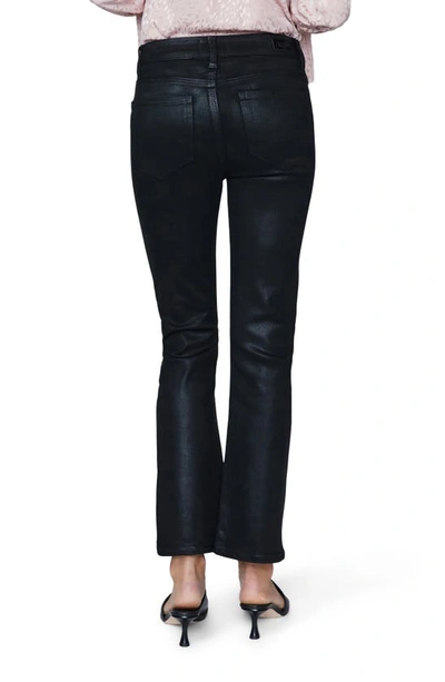 Shop Paige Claudine High Waist Ankle Flare Jeans In Black Fog Luxe Coating