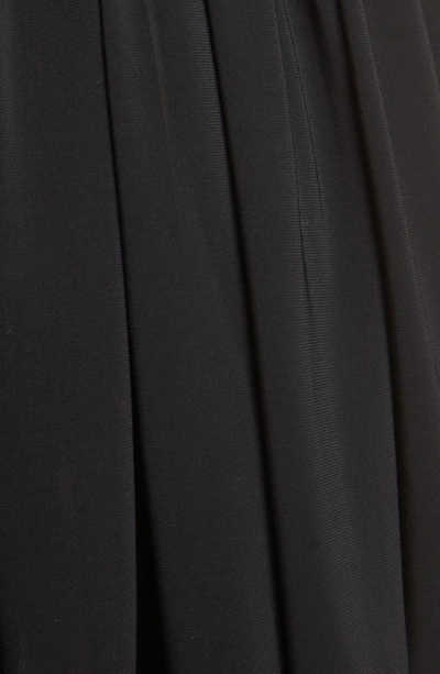 Shop Saint Laurent Shirred Plunge Neck Minidress In Noir