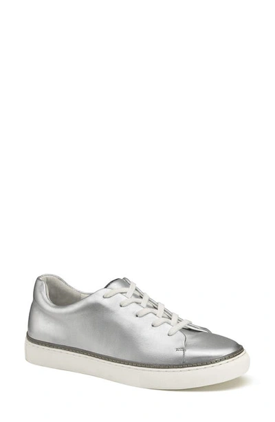 Shop Johnston & Murphy Callie Lace-to-toe Water Resistant Sneaker In Silver Metallic Sheepskin