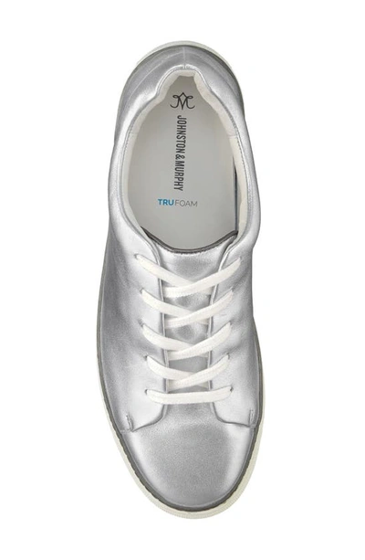 Shop Johnston & Murphy Callie Lace-to-toe Water Resistant Sneaker In Silver Metallic Sheepskin