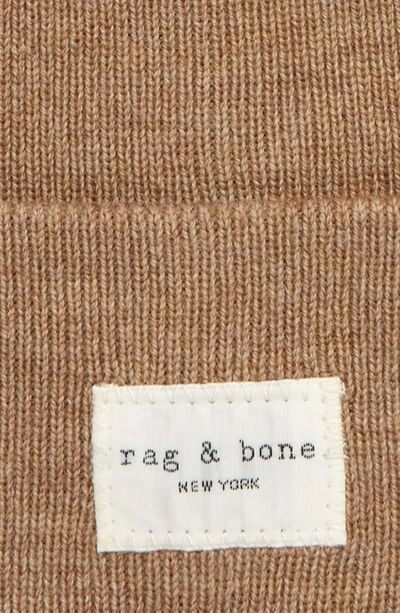 Rag & Bone Icons Addison Wool Blend Beanie In Camel