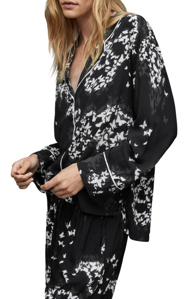 Allsaints Safi Orsino Pajama Shirt In Black