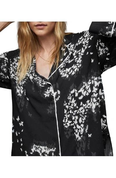 Allsaints Safi Orsino Pajama Shirt In Black