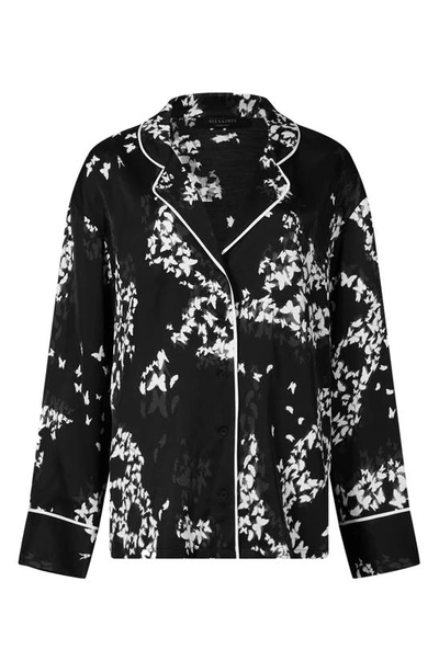Allsaints Safi Orsino Pajama Shirt In Black