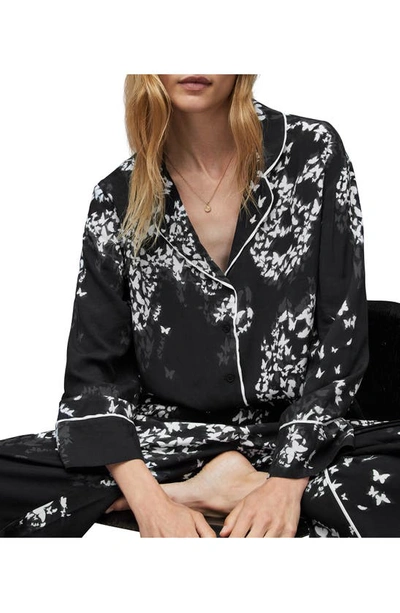 Allsaints Safi Orsino Pajama Shirt In Black