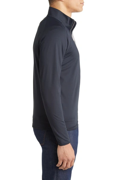 Peter Millar Crafted Stealth Quarter Zip Performance Pullover In Black
