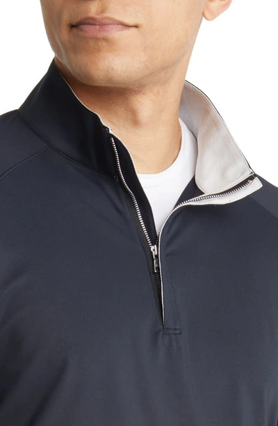 Peter Millar Crafted Stealth Quarter Zip Performance Pullover In Black