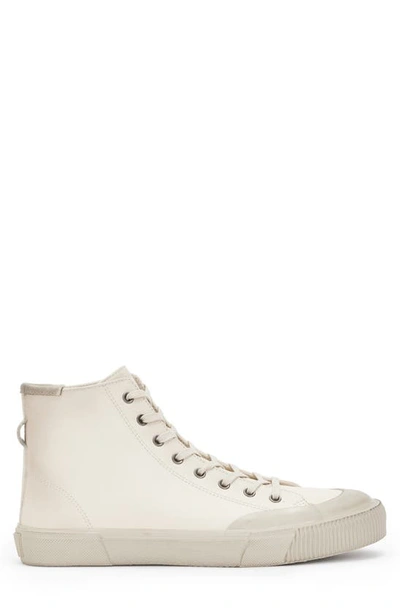 Shop Allsaints Dumont Leather High Top Sneaker In Chalk White