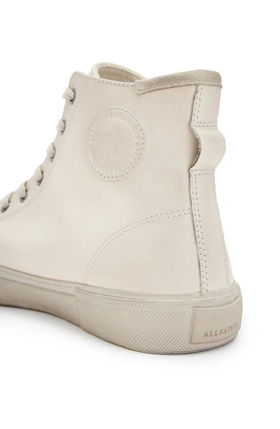Shop Allsaints Dumont Leather High Top Sneaker In Chalk White