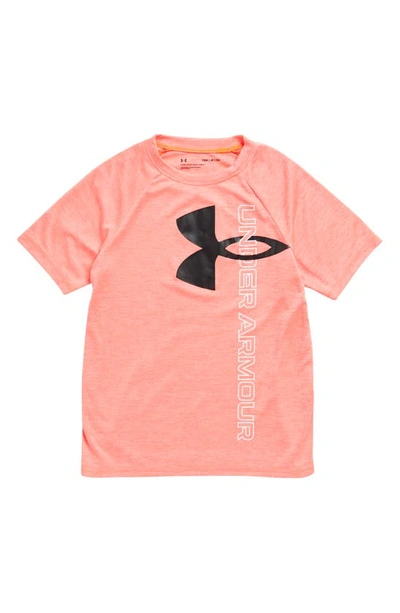 Shop Under Armour Kids' Tech Split Logo Graphic Tee In Bolt Red