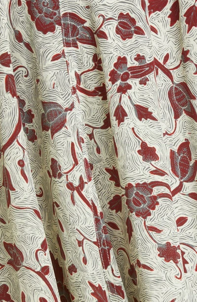 Shop Ulla Johnson Ariana Floral Print Handkerchief Hem Silk Skirt In Gardenia