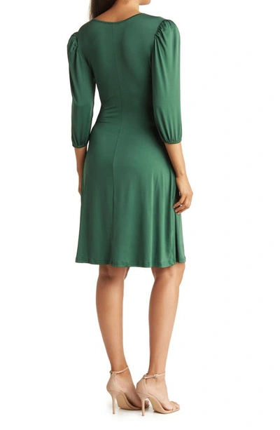 Shop Love By Design Amelia Ruched Wrap Dress In Emerald